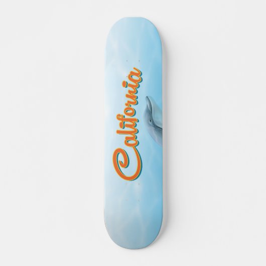 Oude Californische Dolfijn-reisposter Skateboard (Voorkant)