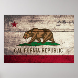 Oude Californische vlag Poster