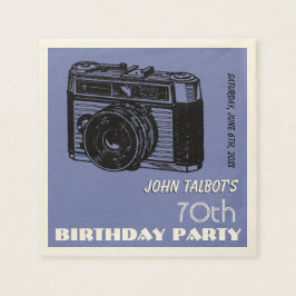 Oude Camera 70e verjaardag Party Papier Napkin 2 Servet
