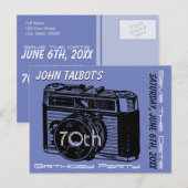 Oude Camera 70ste verjaardagsfeest Save the Date 2 Aankondigingskaart (Voorkant / Achterkant)
