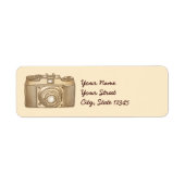Oude camera-adresetiketten etiket (Voorkant)
