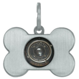 Oude  camera huisdieren naamplaatje