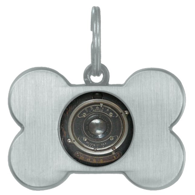 Oude  camera huisdieren naamplaatje (voorkant)
