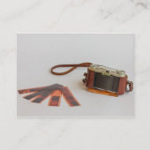 Oude camera met negatief visitekaartje (Voorkant)