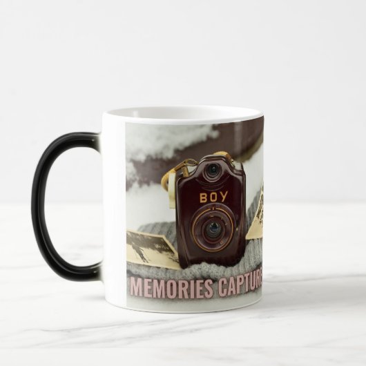 Oude camera-Mok Magische Mok (Links)