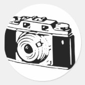 Oude camera ronde sticker (Voorkant)