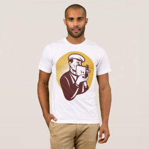 Oude Cameraman Retro Fotograaf T-shirt