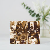 Oude camera's in de triftshop briefkaart (Staand voorkant)