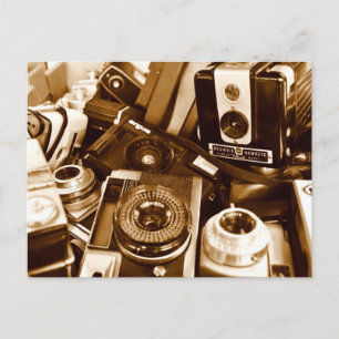 Oude camera's in de triftshop briefkaart