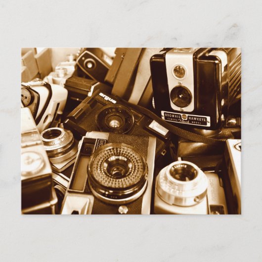 Oude camera's in de triftshop briefkaart (Voorkant)