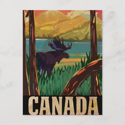 Oude Canadese Reisposter Briefkaart (Voorkant)