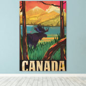 Oude Canadese Reisposter Canvas Afdruk (Insitu (Houten vloer))