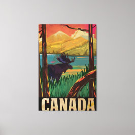 Oude Canadese Reisposter Canvas Afdruk