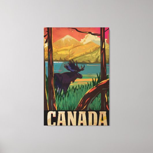 Oude Canadese Reisposter Canvas Afdruk (Voorkant)