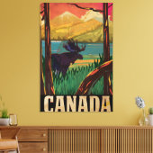Oude Canadese Reisposter Canvas Afdruk (Insitu (Woonkamer))