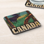 Oude Canadese Reisposter Drankjes Onderzetter (Linkerzijde)