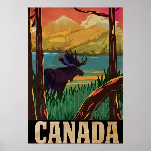 Oude Canadese Reisposter Poster (Voorkant)