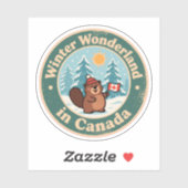 Oude Canadese winterscène Sticker (Vel)