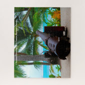 Oude Cannon Mariana Eilanden. Kerstgroeten Legpuzzel (Verticaal)