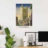 Oude Canterbury Kathedraal Engeland Reisposter Poster (Thuiskantoor)