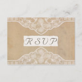 Oude Canvas, Papier & Kanten Uitziende Trouw RSVP (Voorkant)