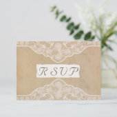 Oude Canvas, Papier & Kanten Uitziende Trouw RSVP (Staand voorkant)
