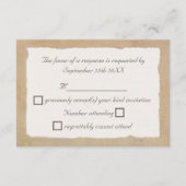 Oude Canvas, Papier & Kanten Uitziende Trouw RSVP (Achterkant)