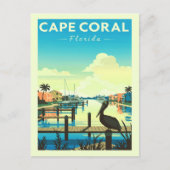 Oude Cape Coral Florida Briefkaart (Voorkant)
