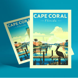 Oude Cape Coral Florida Briefkaart