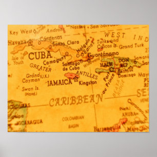 Oude Caribische Kaart Poster