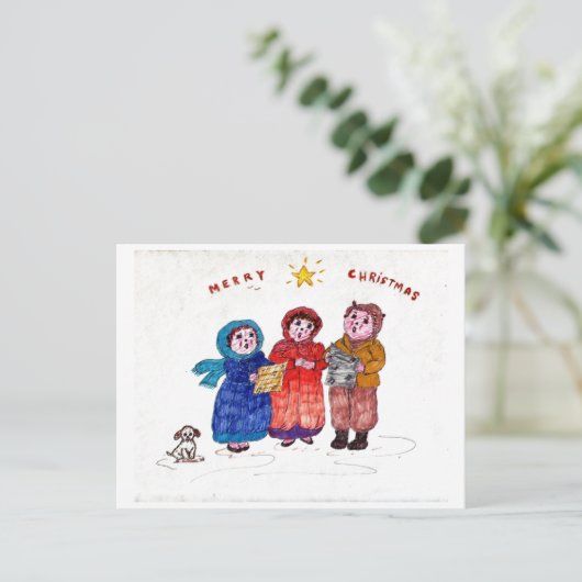 Oude Caroling Briefkaart (Staand voorkant)