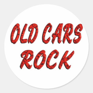 OUDE CARS ROCK RONDE STICKER