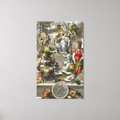 Oude cartografische kaart canvas afdruk (Voorkant)