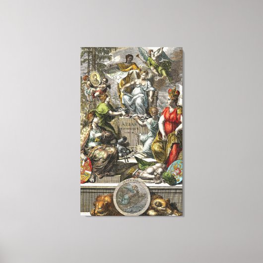 Oude cartografische kaart canvas afdruk (Voorkant)