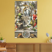 Oude cartografische kaart canvas afdruk (Insitu (Woonkamer))