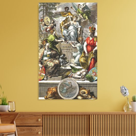 Oude cartografische kaart canvas afdruk (Insitu (Woonkamer))