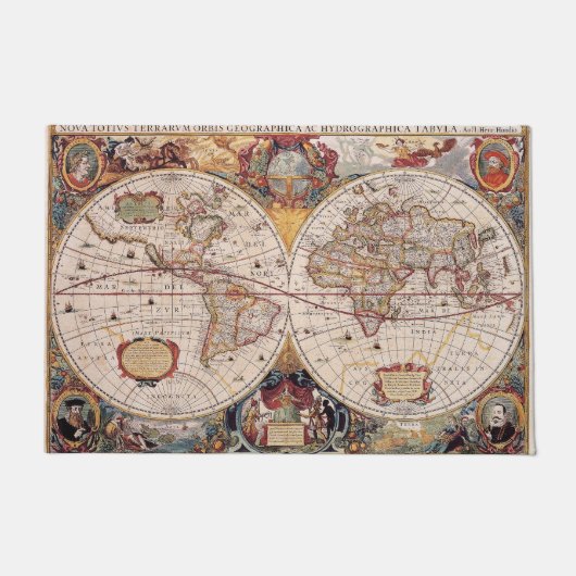 Oude cartografische kaart deurmat (Voorkant)