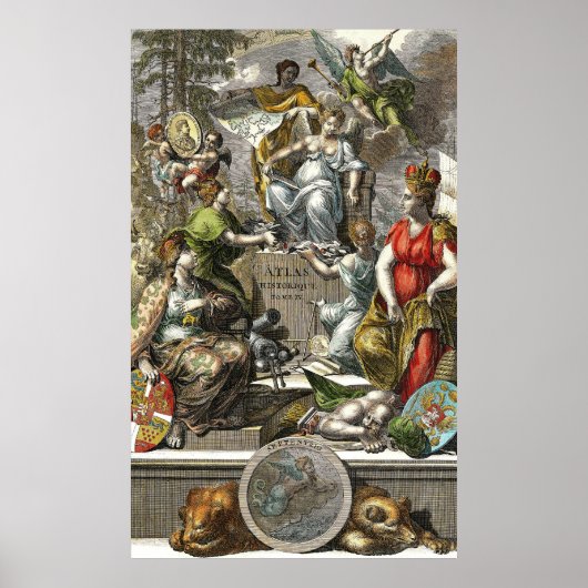 Oude cartografische kaart poster (Voorkant)