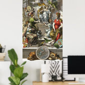 Oude cartografische kaart poster (Thuiskantoor)