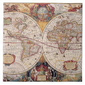 Oude cartografische kaart tegeltje (Voorkant)