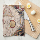 Oude cartografische kaart theedoek (Quarter Fold)