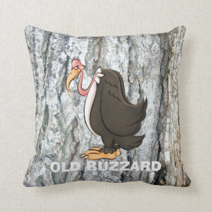 Oude cartoon Buzzard gooit kussen