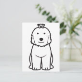 Oude Cartoon van Sheepdog Dog Briefkaart (Staand voorkant)