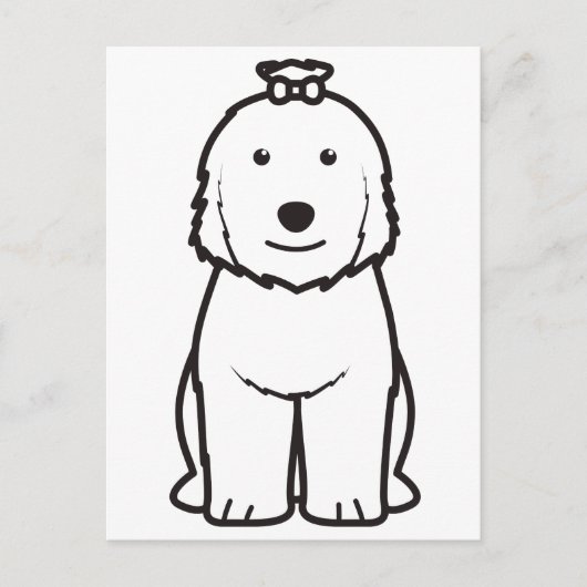 Oude Cartoon van Sheepdog Dog Briefkaart (Voorkant)