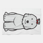 Oude Cartoon van Sheepdog Dog Theedoek (Horizontaal)