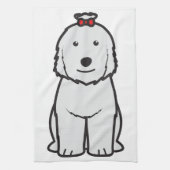 Oude Cartoon van Sheepdog Dog Theedoek (Verticaal)