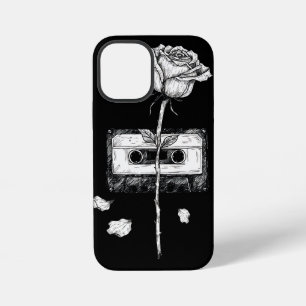Oude Cassettebandje Bloeiende Roos Esthetiek iPhone 12 Mini Hoesje