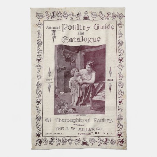 Oude catalogus jaarlijkse pluimvee, 1896, theedoek (Verticaal)