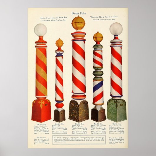 Oude catalogusposter voor herenkapper met klassiek poster (Voorkant)