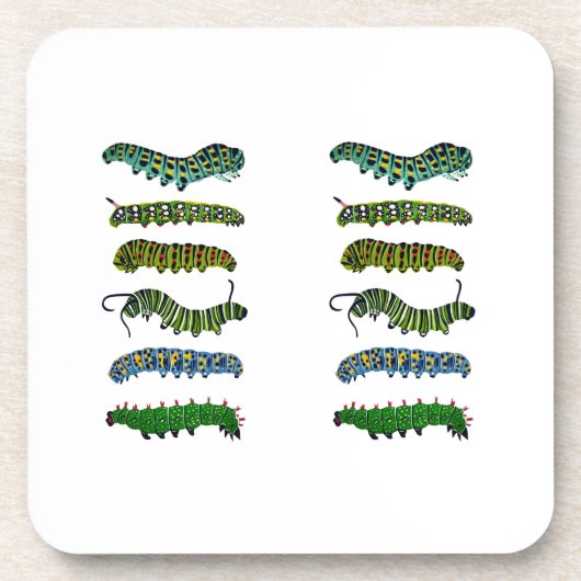 Oude Caterpillar Illustratie Mok Bier Onderzetter (Voorkant)